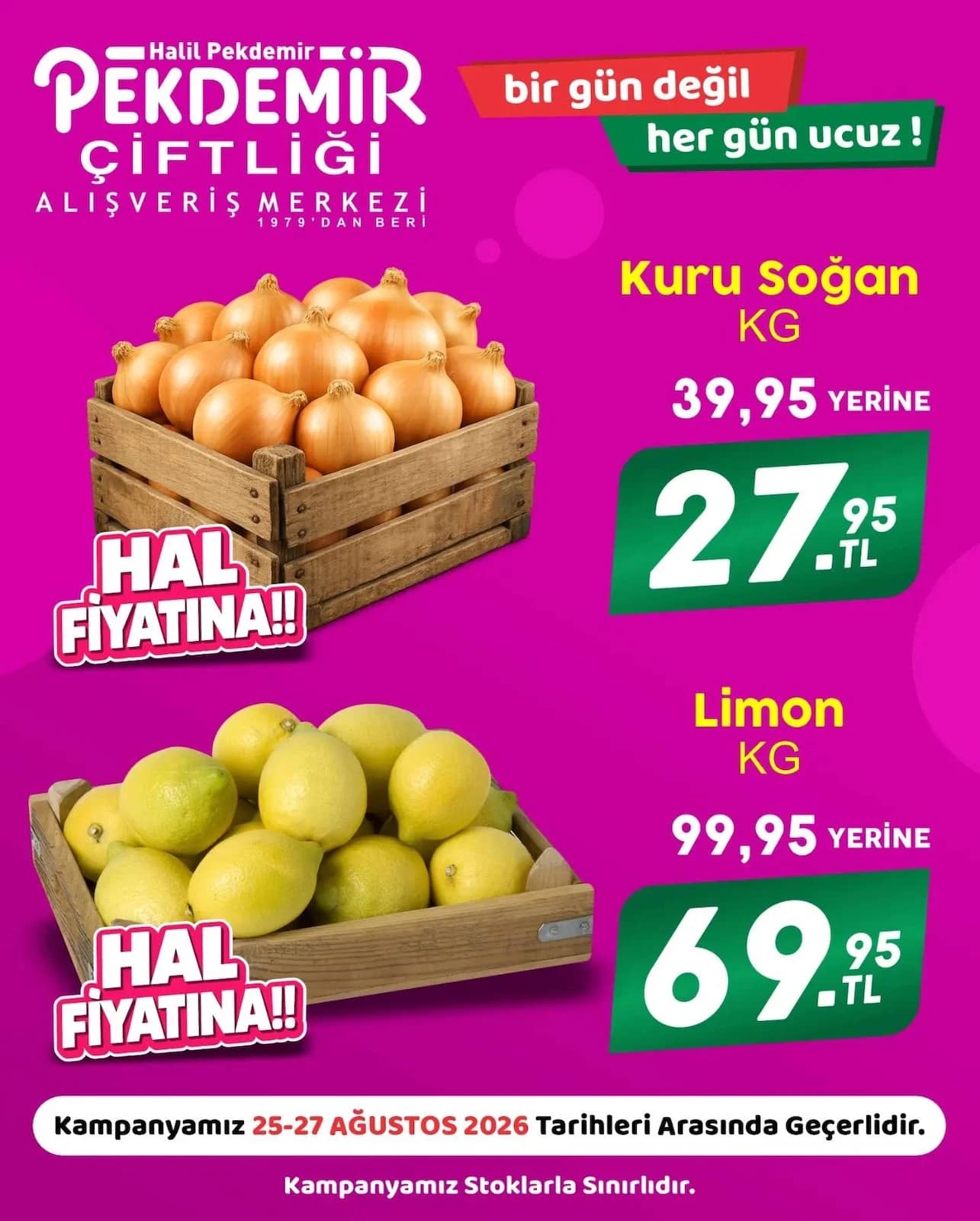 Pekdemir Market - Manav İndirimleri 25 - 27 Ağustos 2026 - Sayfa 1