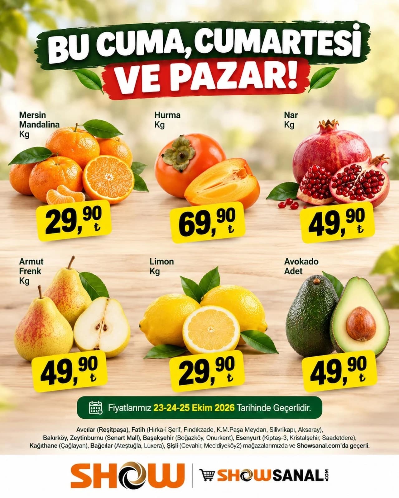 Show Market - Cuma'dan Pazar'a 23 - 25 Ekim 2026 - Sayfa 1