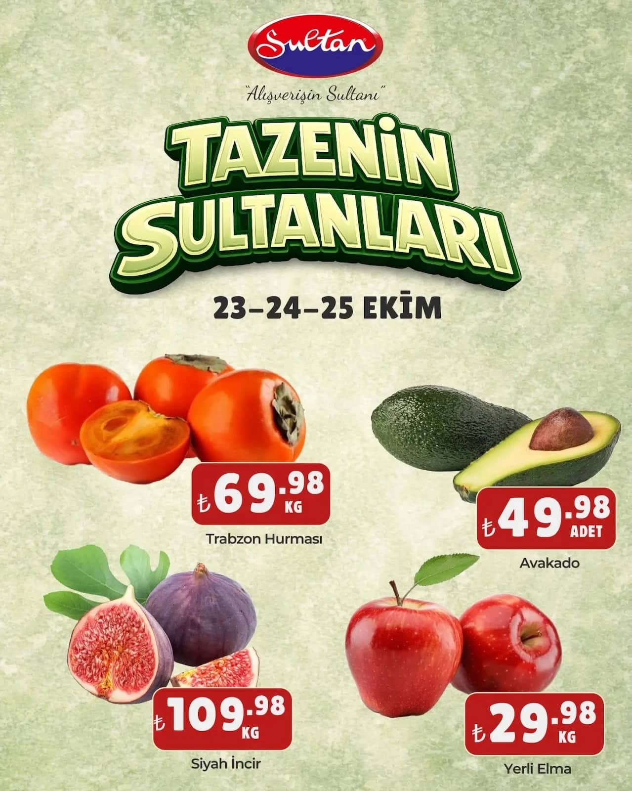 Sultan Market - Manav İndirim Broşürü 23 - 25 Ekim 2026 - Sayfa 1