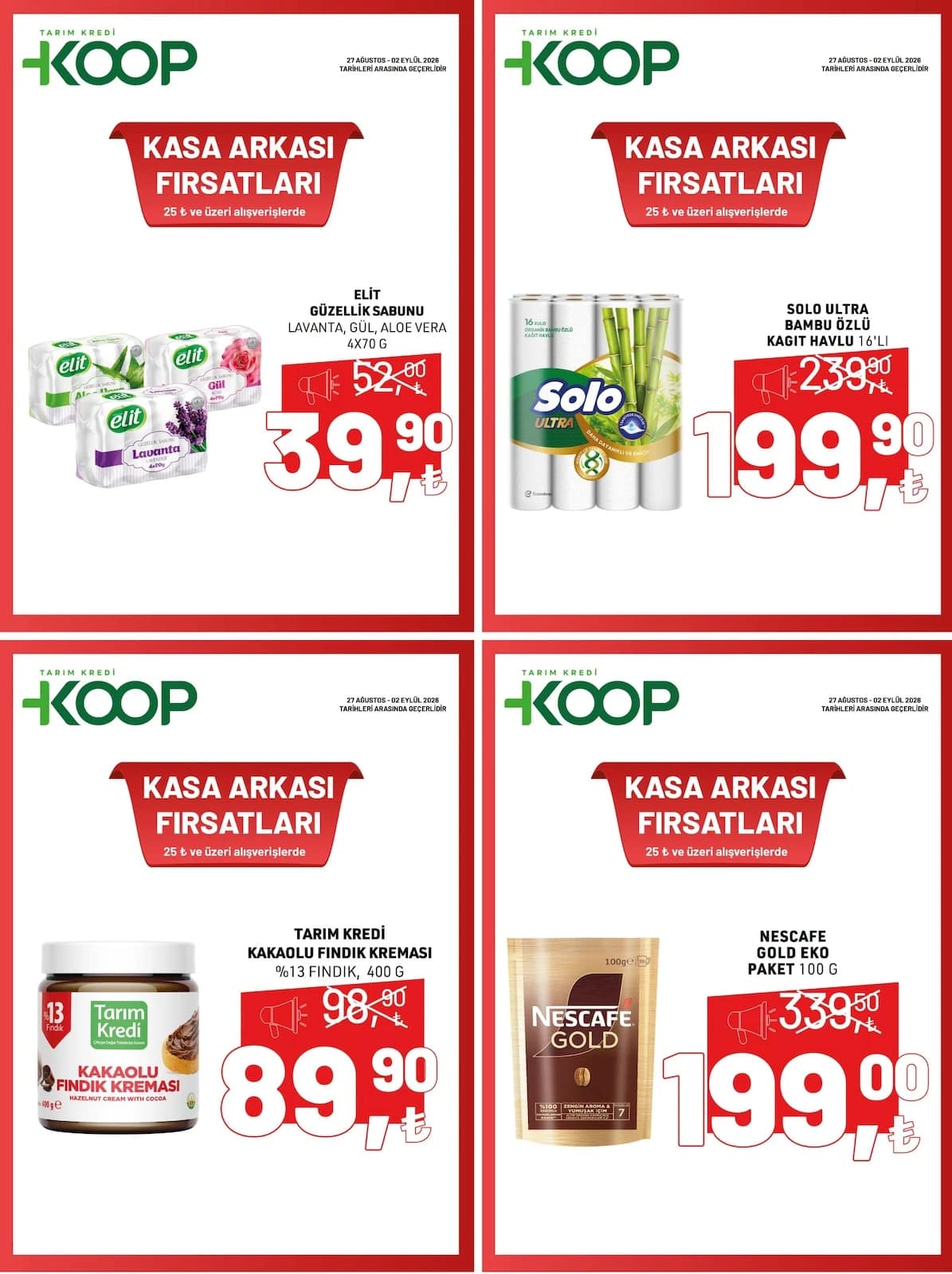Tarım Kredi Kooperatif - İndirimli Ürünler 27 Ağustos - 02 Eylül 2026