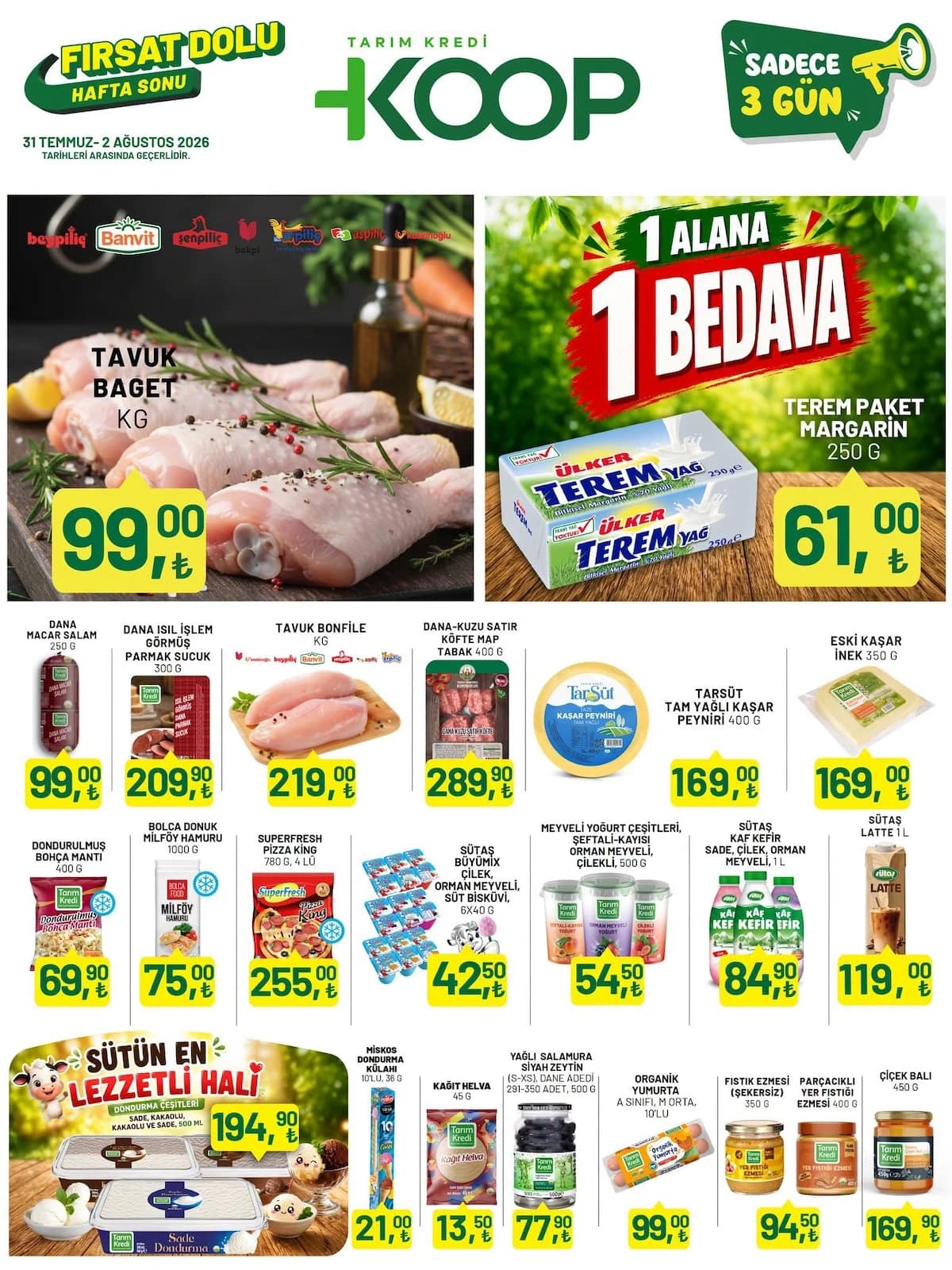 Tarım Kredi Kooperatif - Hafta Sonu İndirim Broşürü 31 Temmuz - 02 Ağustos 2026 - Sayfa 1