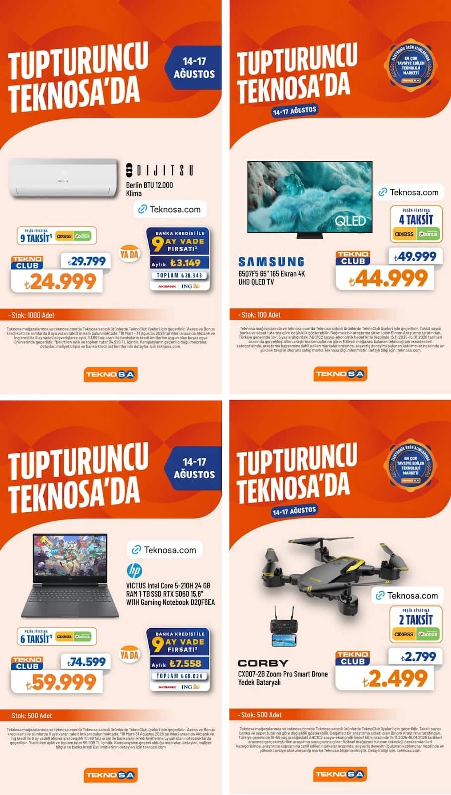 Teknosa - İndirim Broşürü 14 - 17 Ağustos 2026 - Sayfa 1