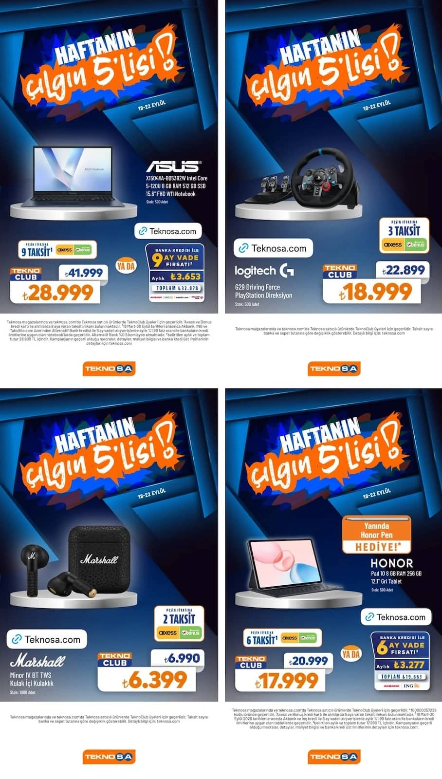 Teknosa - İndirim Broşürü 18 - 22 Eylül 2026 - Sayfa 1