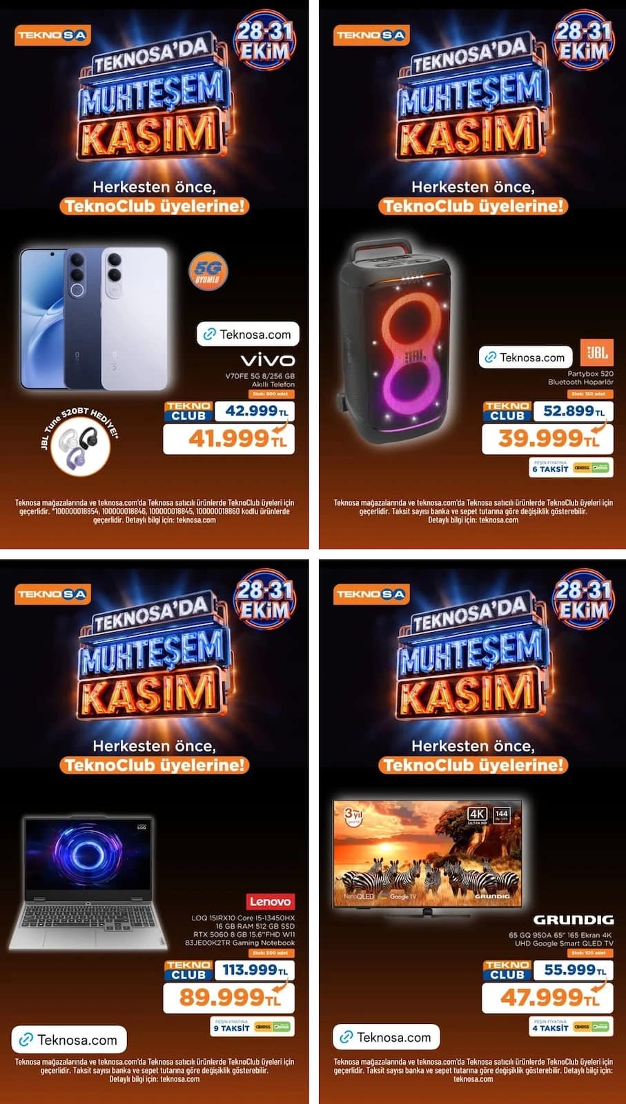 Teknosa - İndirim Broşürü 28 - 31 Ekim 2026 - Sayfa 1