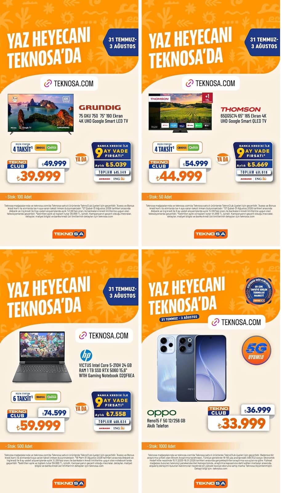 Teknosa - İndirim Broşürü 31 Temmuz - 03 Ağustos 2026 - Sayfa 1