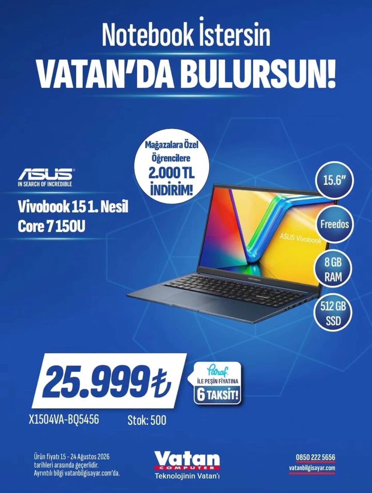 Vatan Bilgisayar - Instagram Post'u 15 - 24 Ağustos 2026