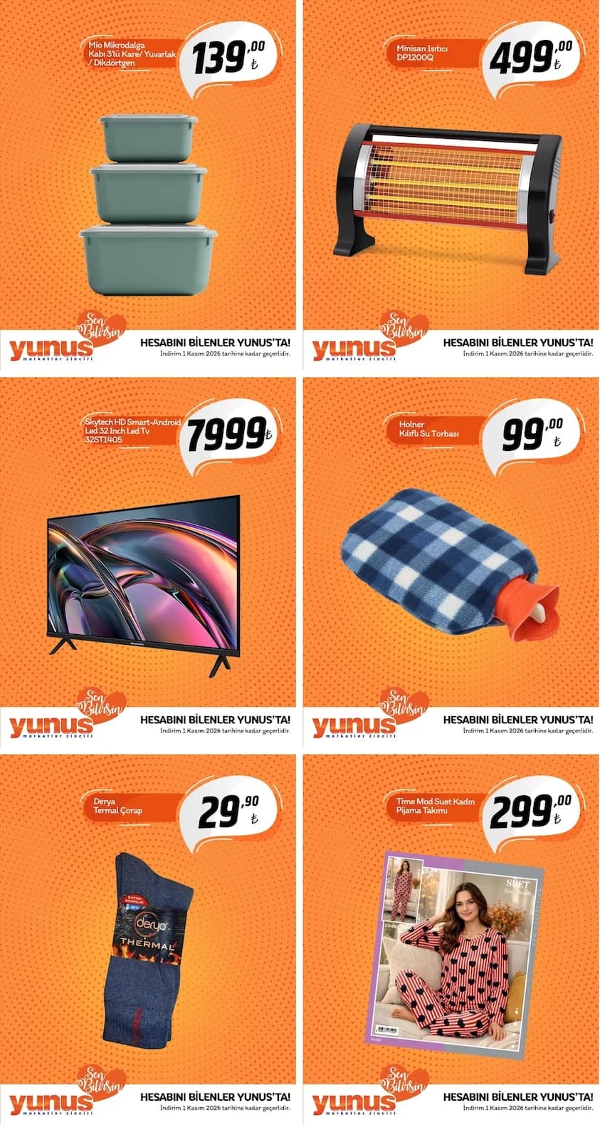 Yunus Market - Facebook Paylaşımı 09 Ekim - 01 Kasım 2026 - Sayfa 1