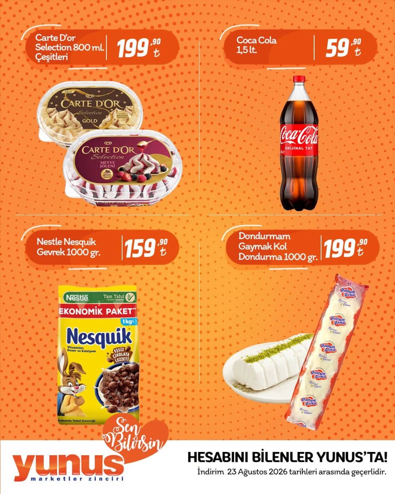 Yunus Market - Instagram Post'u 21 - 23 Ağustos 2026 - Sayfa 1