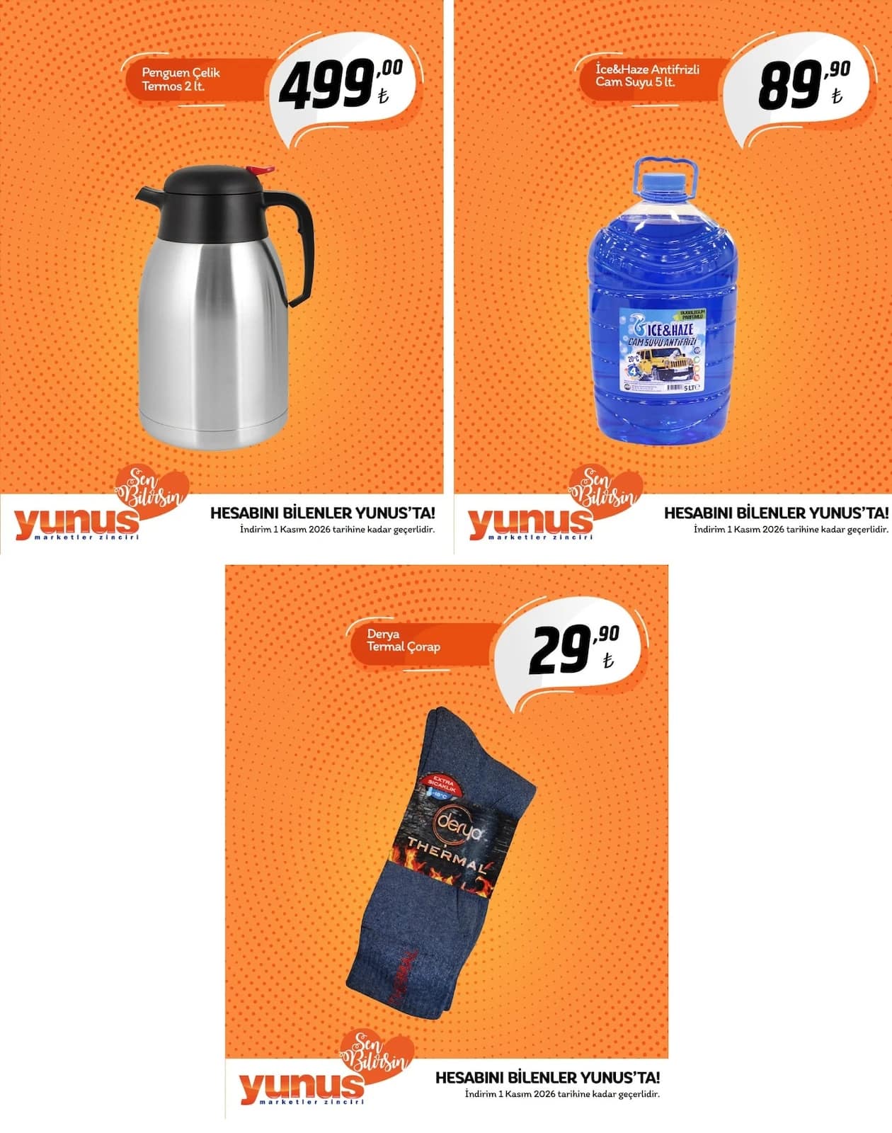 Yunus Market - Instagram Post'u 27 Ekim - 09 Kasım 2026 - Sayfa 1