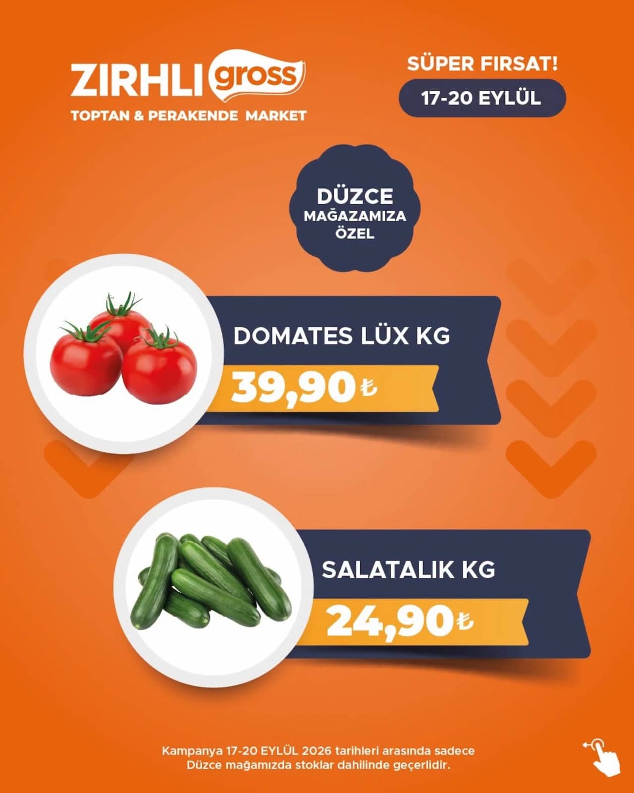 Zırhlı Toptan Market - Düzce Şubesi'ne Özel İndirim Broşürü 17 - 20 Eylül 2026 - Sayfa 1