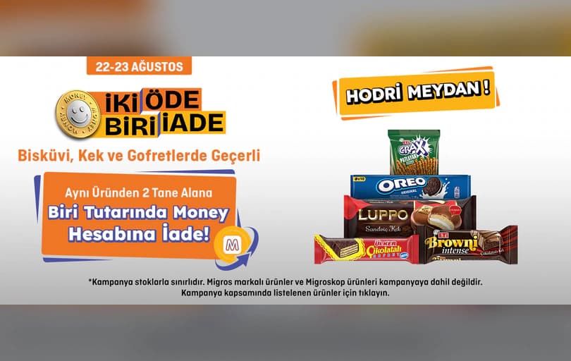Bisküvi, Kek Ve Gofretlerde 2 Al 1 İade