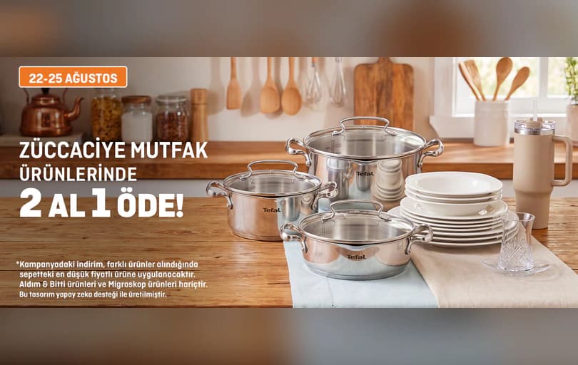 Züccaciye Mutfak Ürünlerinde 2 Al 1 Öde