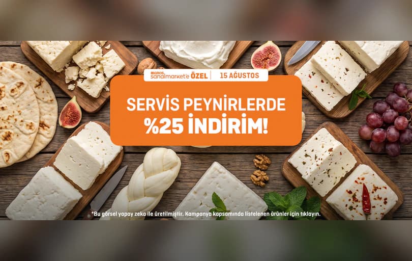 Servis Peynirlerde %25 İndirim (15 Ağustos)