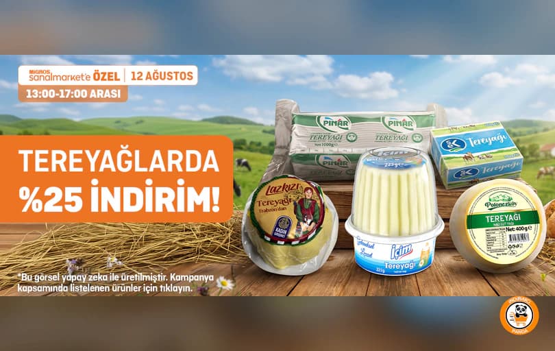 Tereyağlarda %25 İndirim
