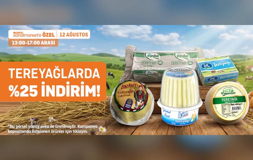 Tereyağlarda %25 İndirim