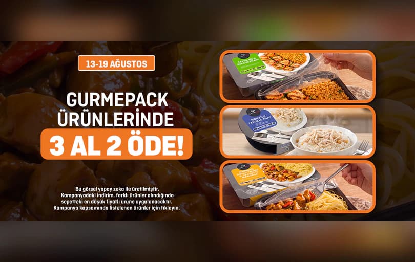 Gurmepack Ürünlerde 3 Al 2 Öde