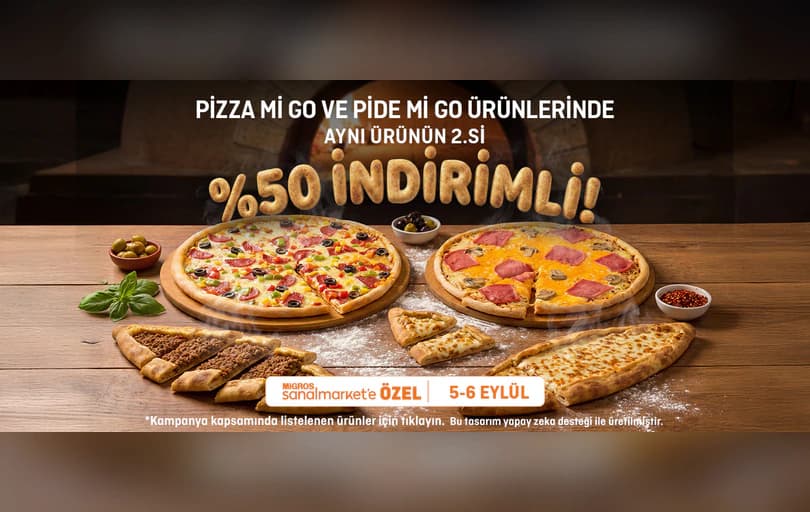 Pizza Mi Go Ve Pide Mi Go İkincisi %50 İndirimli