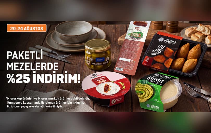 Paketli Mezelerde %25 İndirim