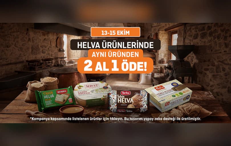Helva Ürünlerinde Aynı Üründen 2 Al 1 Öde!