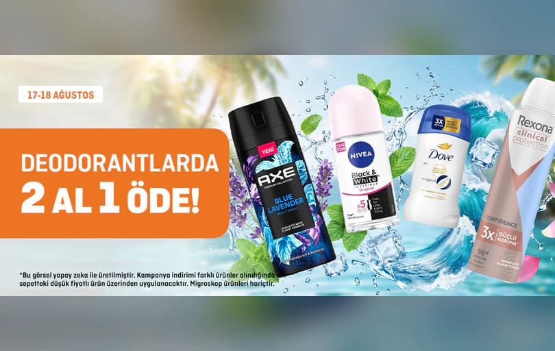 Deodorantlarda 2 Al 1 Öde