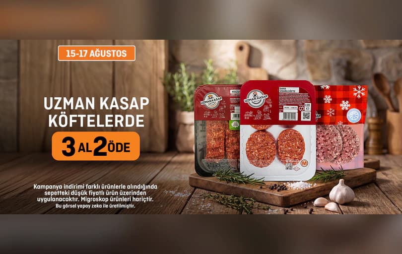 Uzman Kasap Köftelerde 3 Al 2 Öde