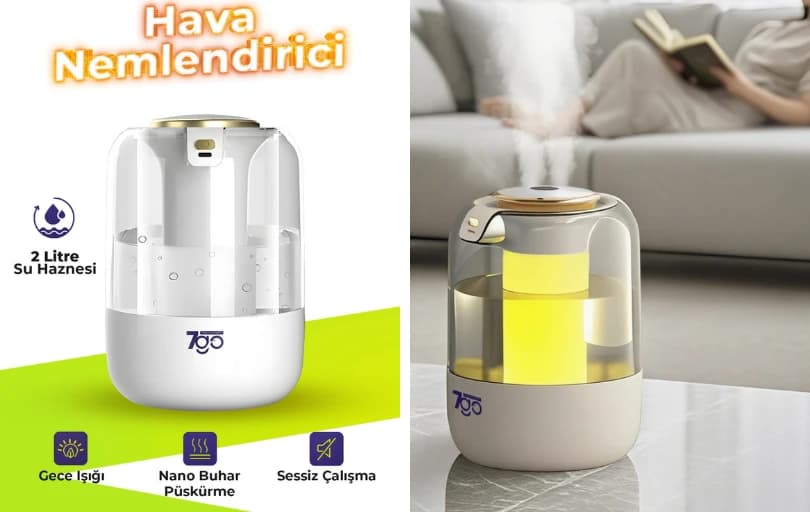7go Ultrasonik Çift Çıkışlı Hava Nemlendirici 805₺