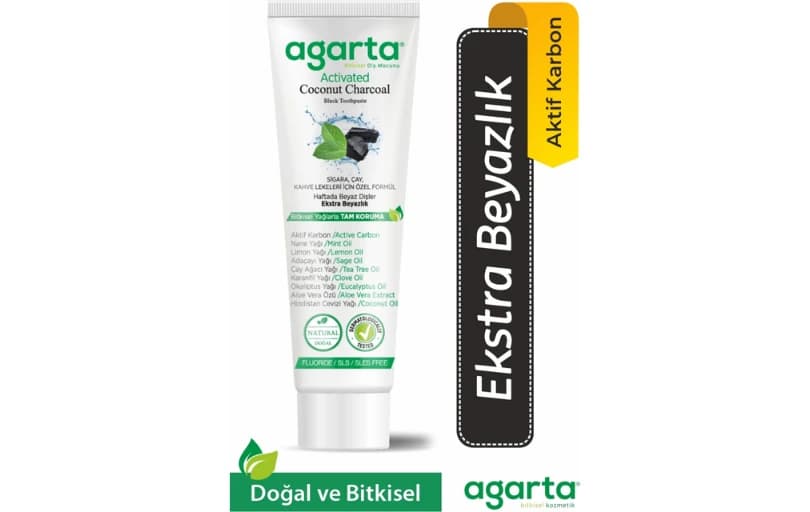 Agarta Doğal Florürsüz Aktif Karbon Diş Macunu Premiuma Özel 157₺