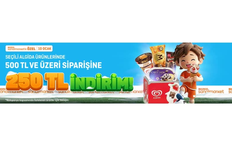 Algida Ürünlerinde 500 TL'ye 250 TL İndirim