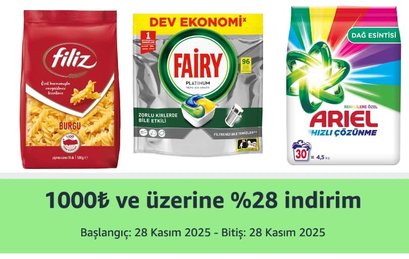 Amazon'da 1000 TL Üzerine %28 İndirim (Dip Fiyatlar)