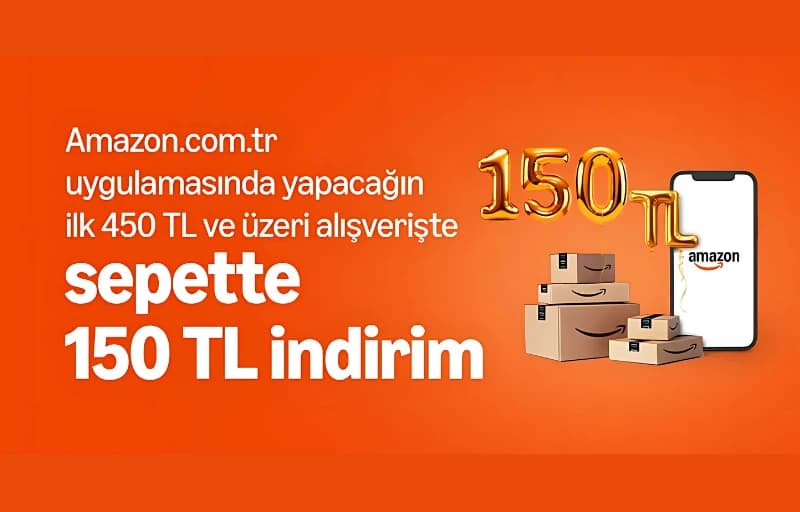 Amazonda 450 TL ve Üzeri Alışverişte Sepette 150 TL İndirim!