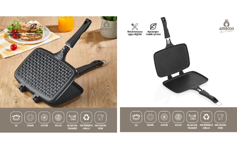 Ambos KUV-0274 Kuvars Ocak Üstü Döküm Tost Makinesi 549 TL (6 Ayın En Düşüğü)