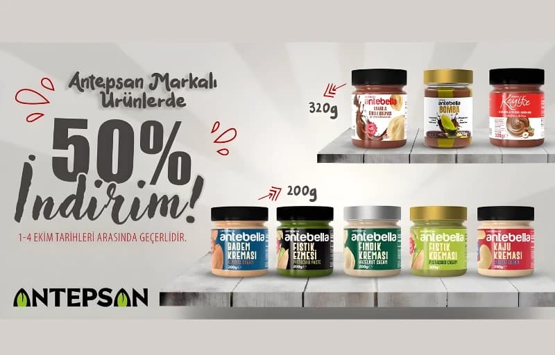 Antep Fıstığı Ezmesi & Kremalarda %50 İndirim Fırsatı!