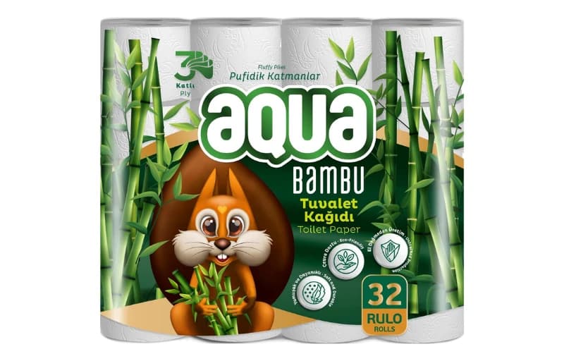 Aqua Bambu 3 Katlı 32'li Tuvalet Kağıdı (6 AyınEn Düşük Fiyatı)