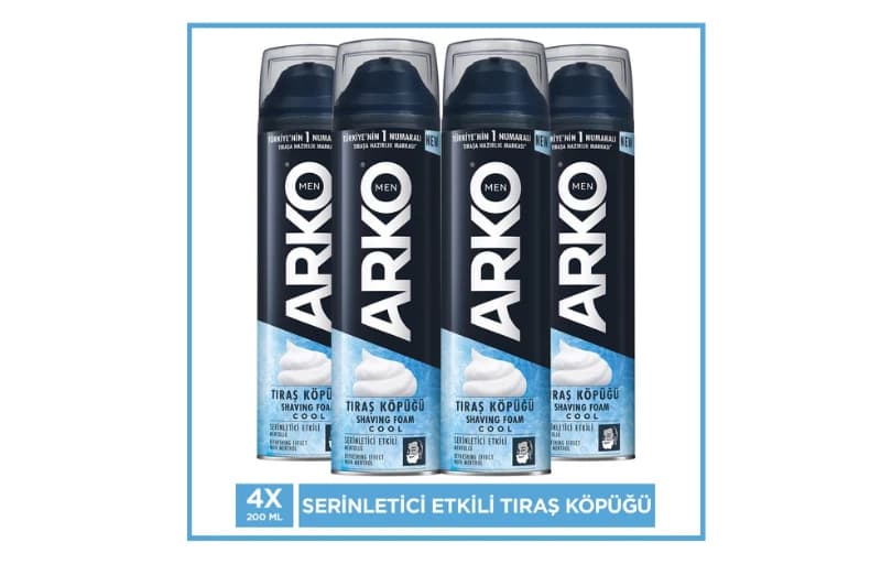 Arko Men Cool Erkek Tıraş Köpüğü 4'Lü Paket 270 TL (3 Adet Alımda 204 TL)