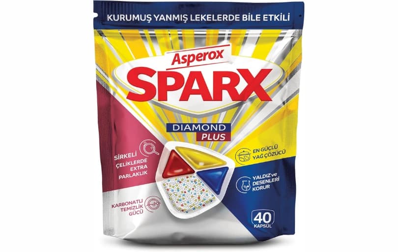 Asperox Sparx Diamond Plus 40'lı Bulaşık Makinesi Deterjanı 218,90 TL