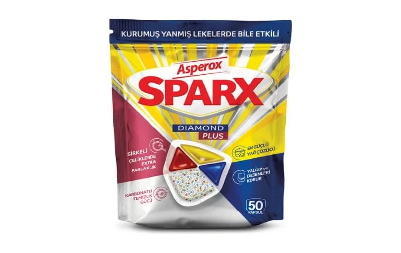 Asperox Sparx Diamond Plus Bulaşık Makinesi Kapsülü 50'li 219tl