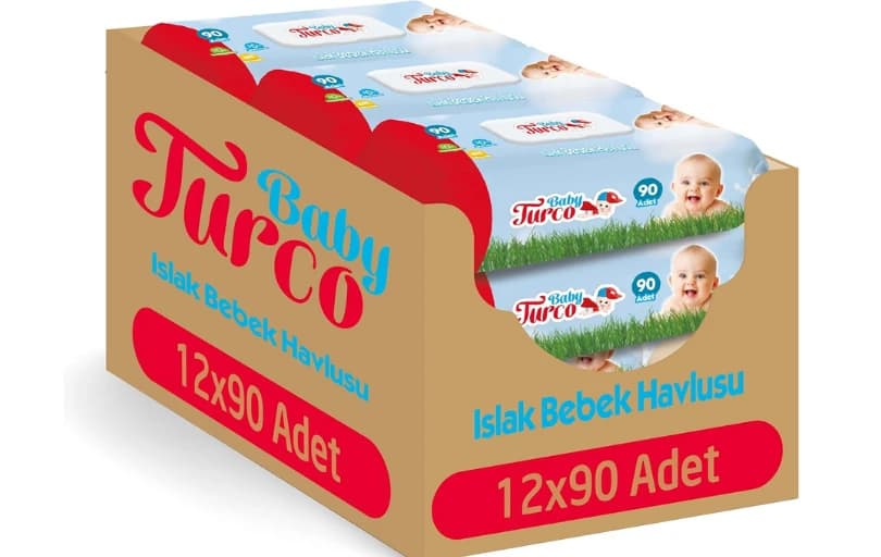 Baby Turco ıslak havlu (12 x 90, toplam 1080 yaprak) 319 TL