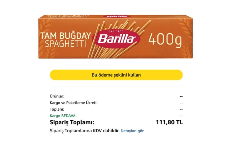 Barilla Tam Buğday Spagetti 3 Al 2 Öde İle 37₺