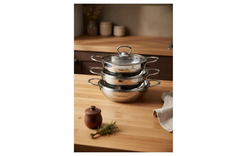 Bernardo Meyra 6 Parça Çelik Sahan Seti (16-18-20 Cm) 1.439tl