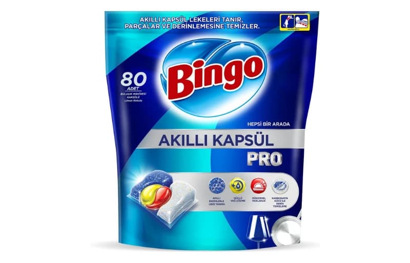Bingo Akıllı Kapsül Pro Bulaşık Makinesi Deterjanı Tableti 80'li 280 TL