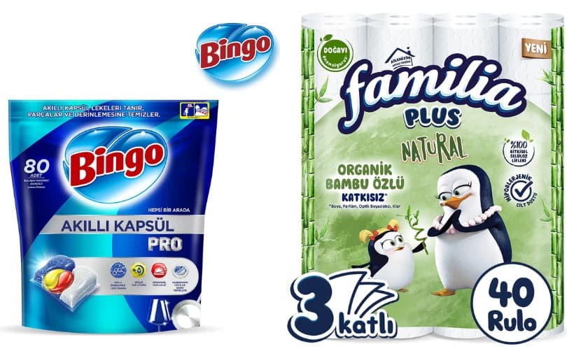 Bingo,Familia Ürünlerinde %10 İndirim ve 750 TL'ye 150 TL Kupon