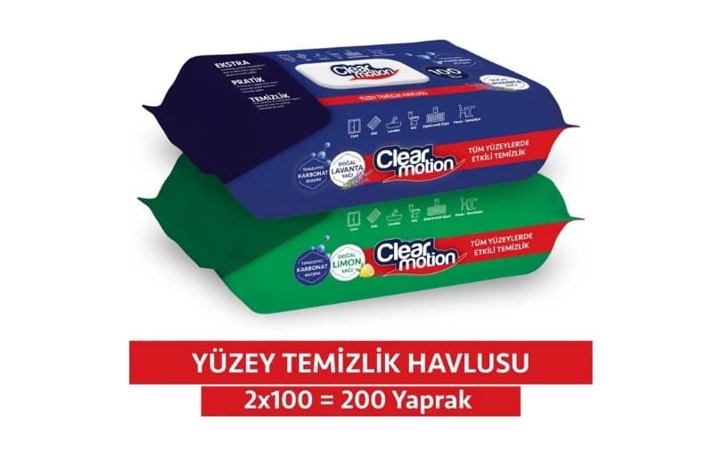 Clearmotion Yüzey Temizlik Havlusu (2X100) 200 Yaprak 100₺ 50₺ /paket