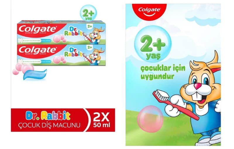 Colgate Dr. Rabbit Strawberry 50ML Çocuk Diş Macunu x 2 120,00 TL (30 Günün En Düşüğü )