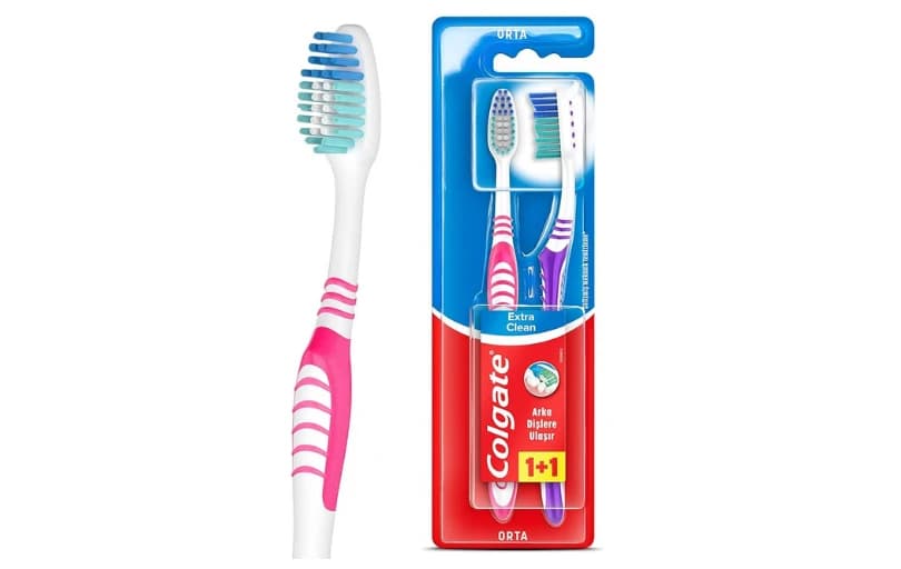 Colgate Extra Clean Dil Temizleyicili Arka Dişlere Uzanan Orta Diş Fırçası 1+1 75tl