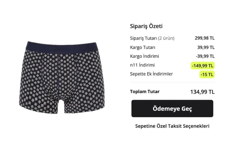 Colins Lacivert Boxer 2 Al 1 Öde ile 68₺