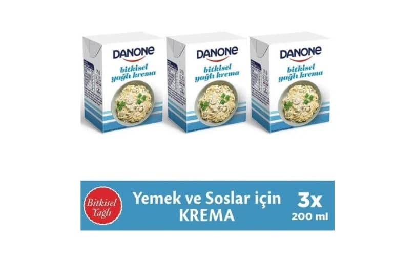 Danone 200 Ml X3 Bitkisel Yağlı Kremsos Yemek Ve Soslar İçin Pratik Vegan Krema 44tl
