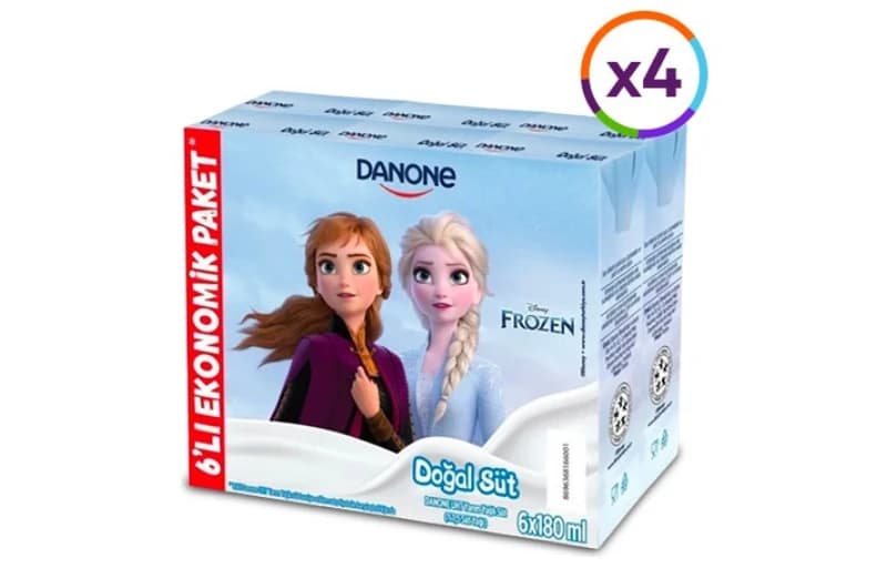 Danone Disney Karakterli Yarım Yağlı Sade Süt 180 Ml X6 X 4 Adet 239 TL