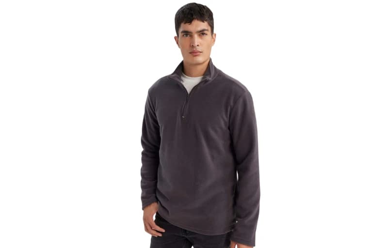 Defacto Antrasit Fermuarlı Polar Sweatshirt 240 TL
