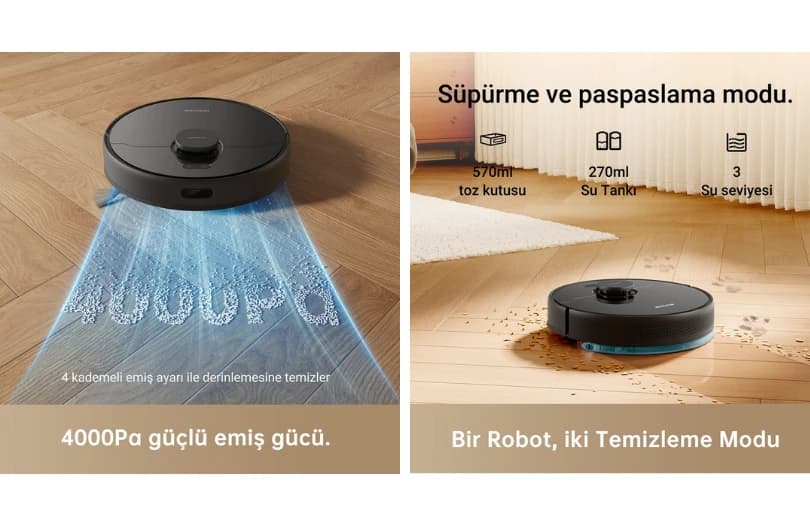 Dreame Bot D9 Max Robot Süpürge Vakum Ve Paspas 8.499 TL