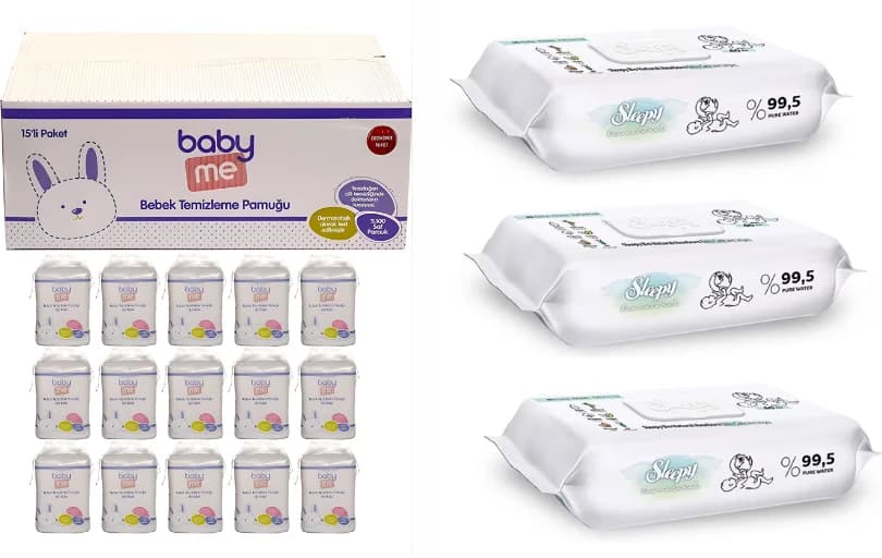 Ebebek'te 3 Al 2 Öde! (Baby Me Bebek Temizleme Pamuğu (15 x 60 Adet) 446 TL'ye Düşüyor)